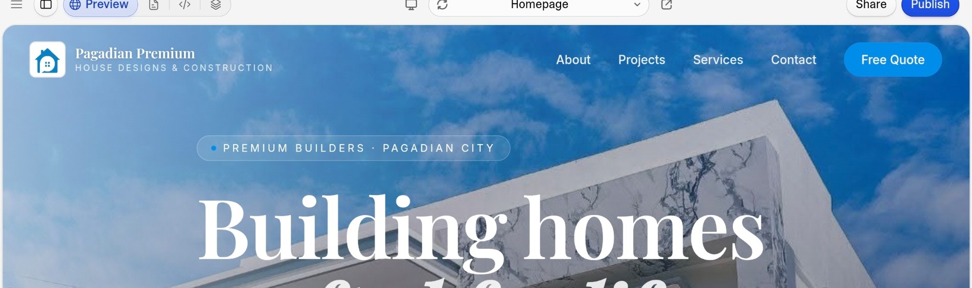 Pagadian Premium website homepage
